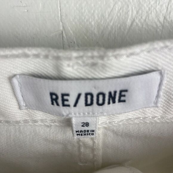 NWT Re/Done White Destroyed 70s Stove Pipe Jean 3WSTV27 Button Fly Size 28 $295 - Picture 3 of 8